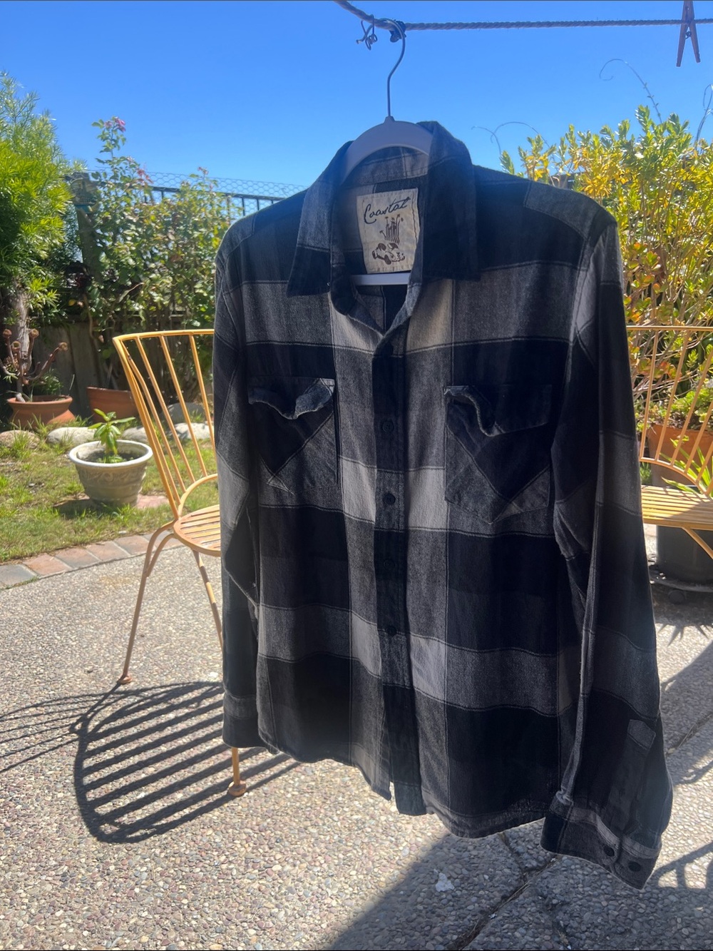 Coast Black & Gray Plaid Button-Up Shirt Jacket